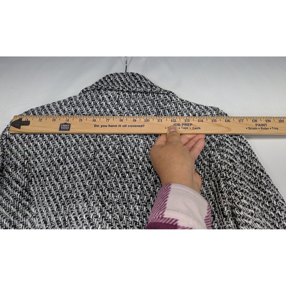 Bloomchic Black White Herringbone Double Breasted Blazer Jacket Coat US 10 - Picture 8 of 10